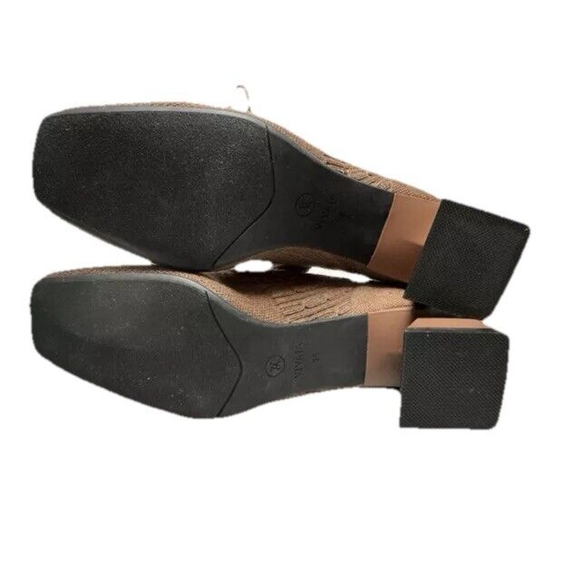 VIVAIA-Vera-Square-Toe Sustainable Wool Oxford Heels Dapple Brown EU 36(5.5) - Picture 9 of 11